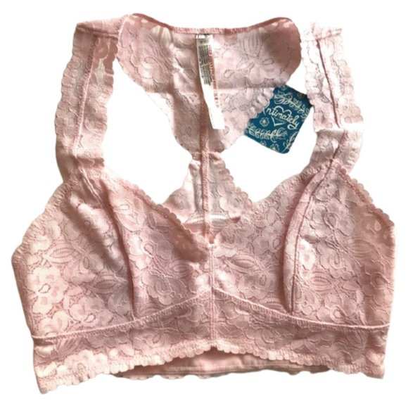 Free People Galloon Lace Racerback Bralette Pink S - Picture 5 of 9